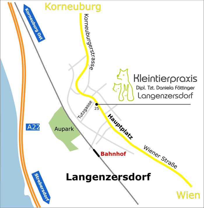 Anfahrtsplan Kleintierpraxis Langenzersdorf